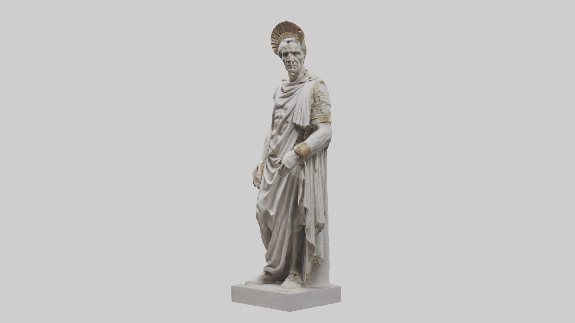 Julius Caesar statue model Low-poly 3D model_1
