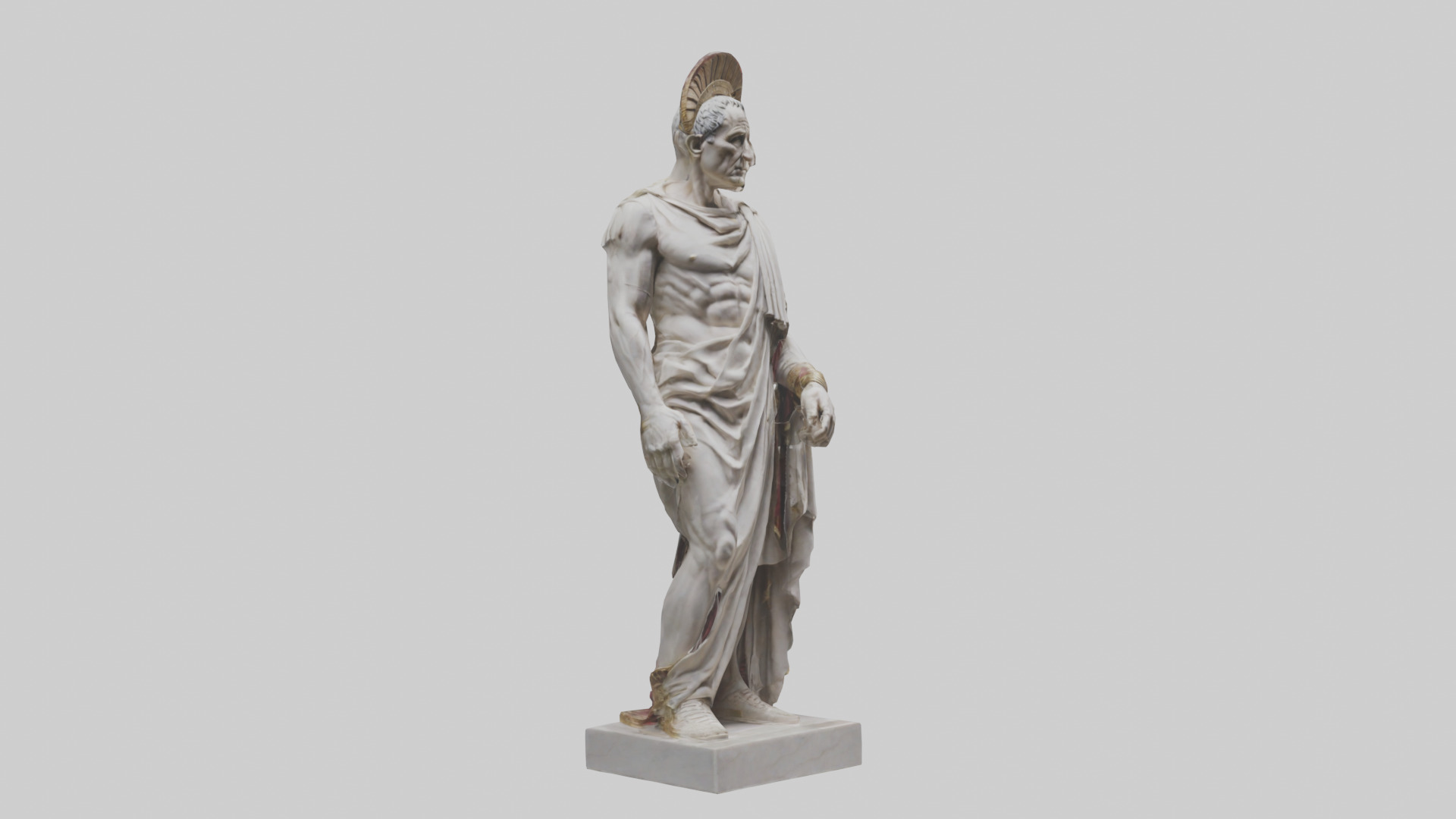 Julius Caesar statue model Low-poly 3D model_10