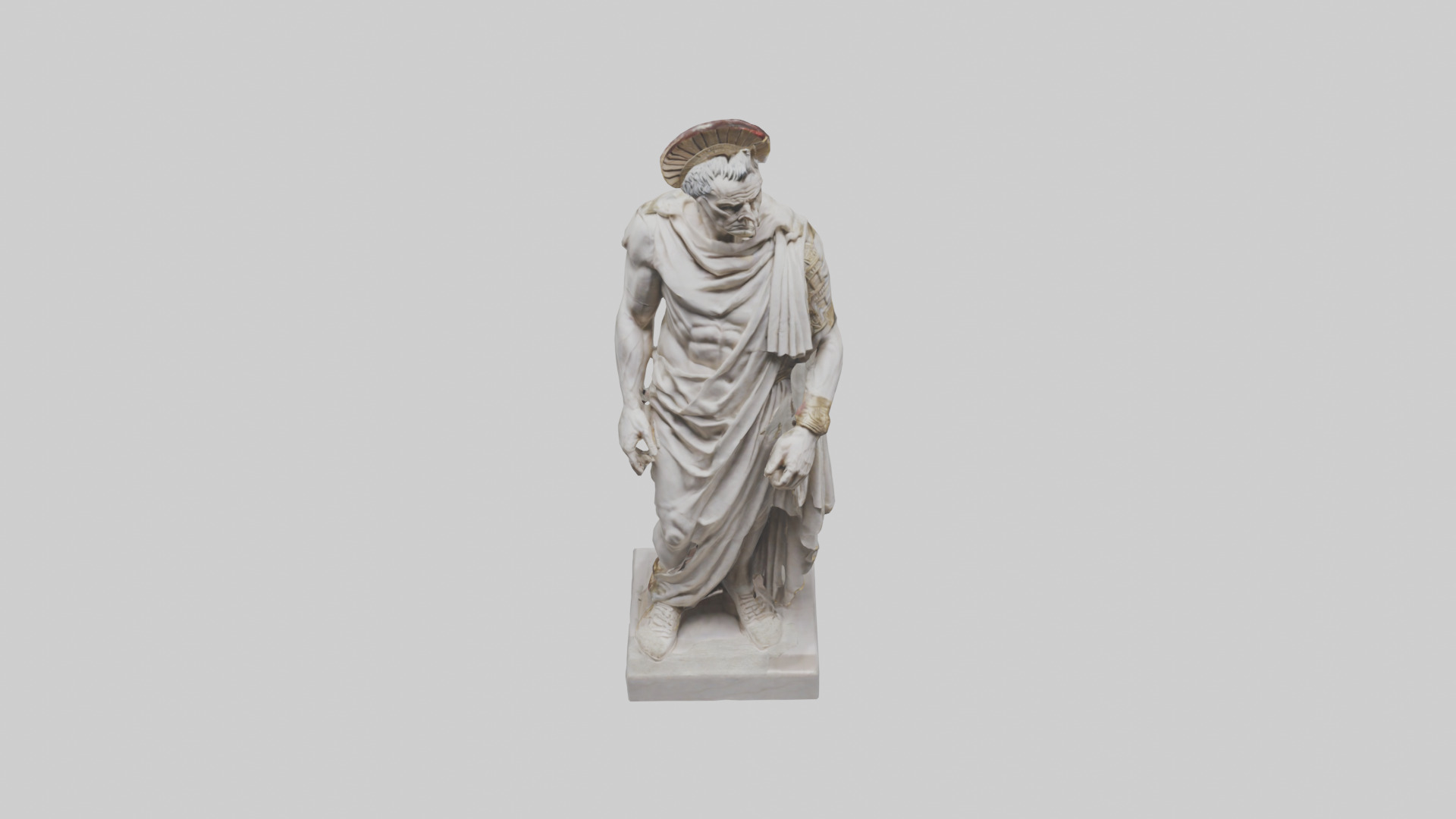 Julius Caesar statue model Low-poly 3D model_16