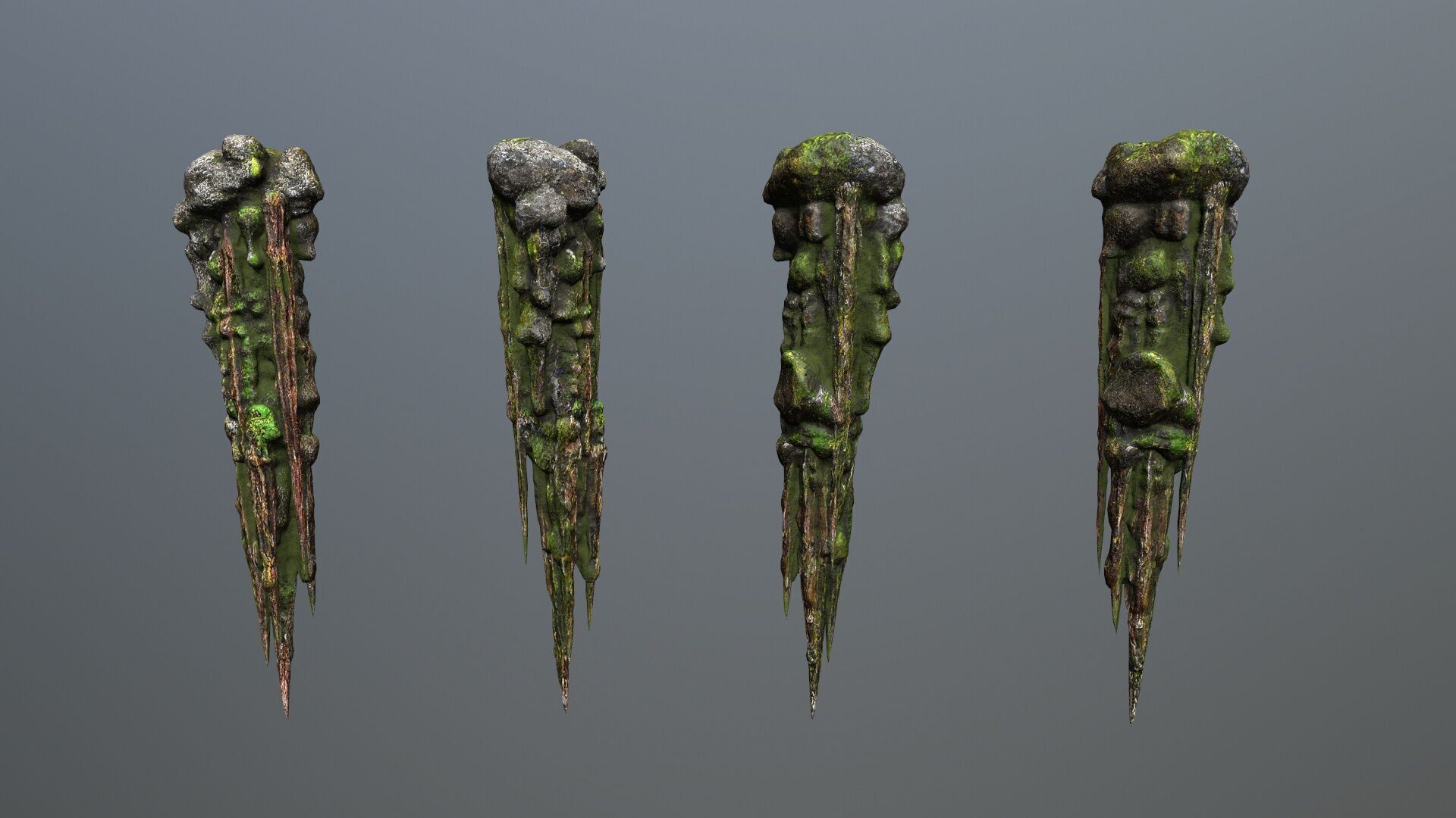 cave rocks Low-poly 3D model_7