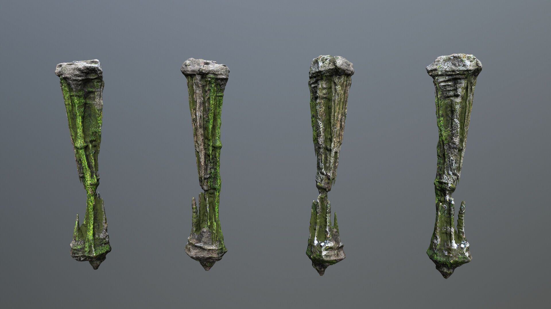 cave rocks Low-poly 3D model_9