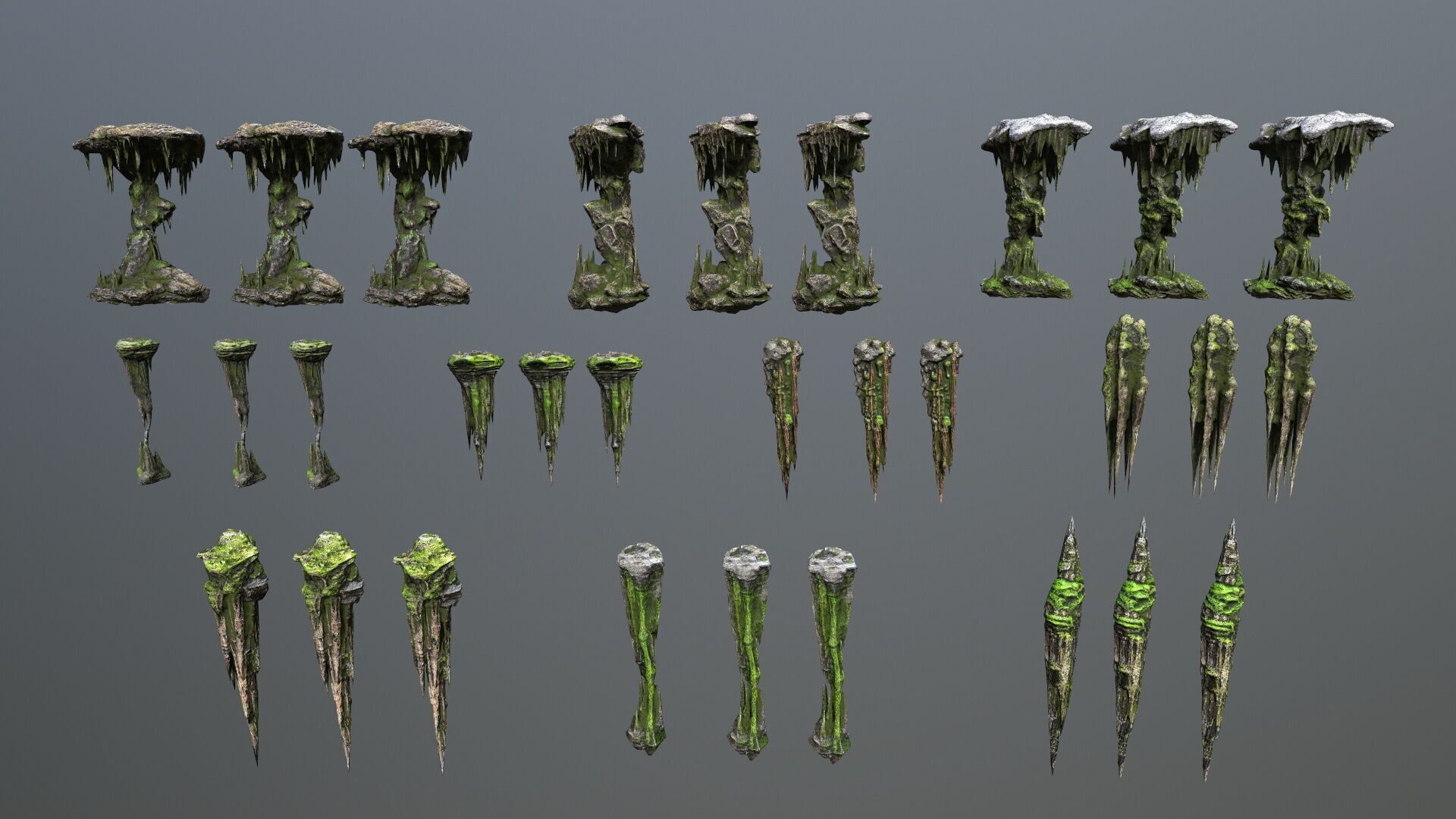 cave rocks Low-poly 3D model_21