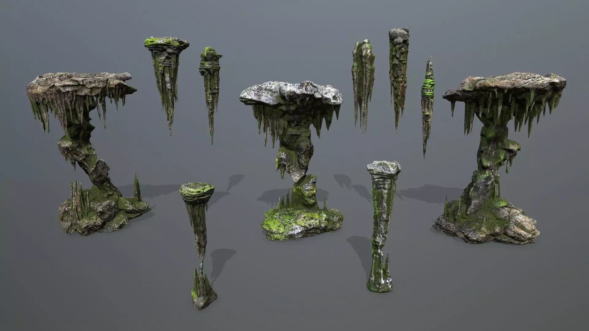 cave rocks Low-poly 3D model_0