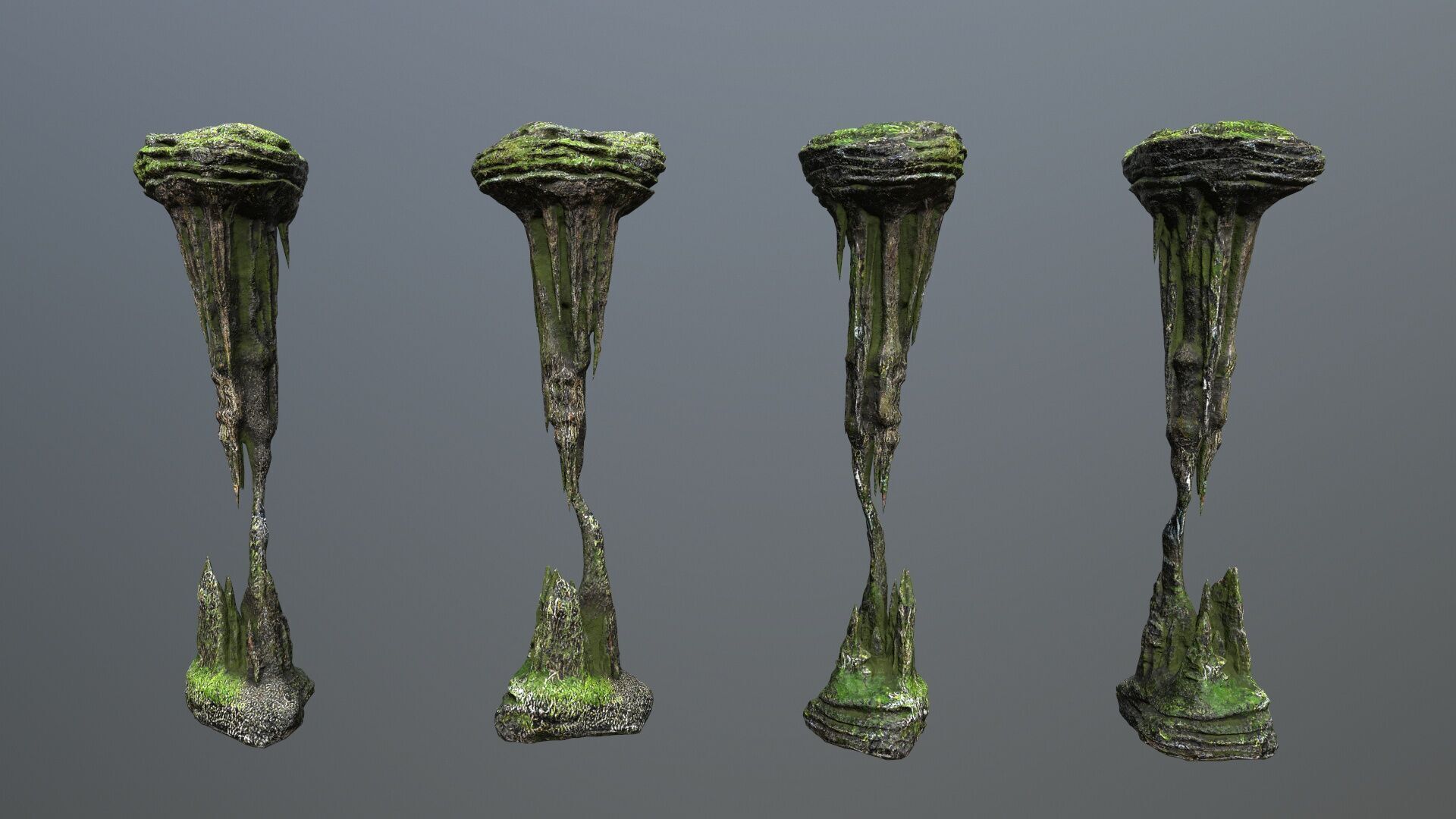 cave rocks Low-poly 3D model_8