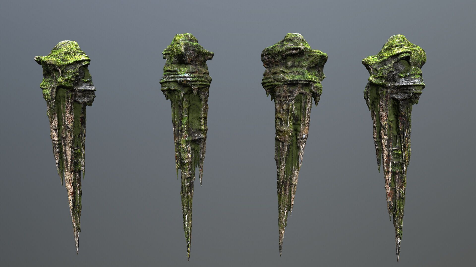 cave rocks Low-poly 3D model_4