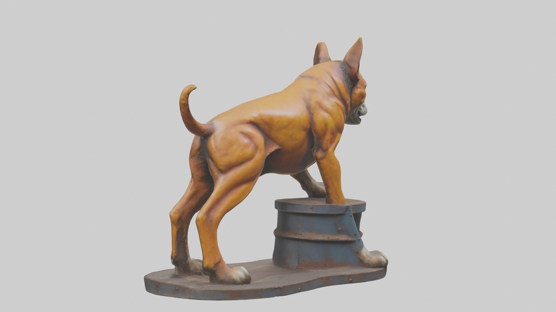 Junkyard Dog statue model Low-poly 3D model_3