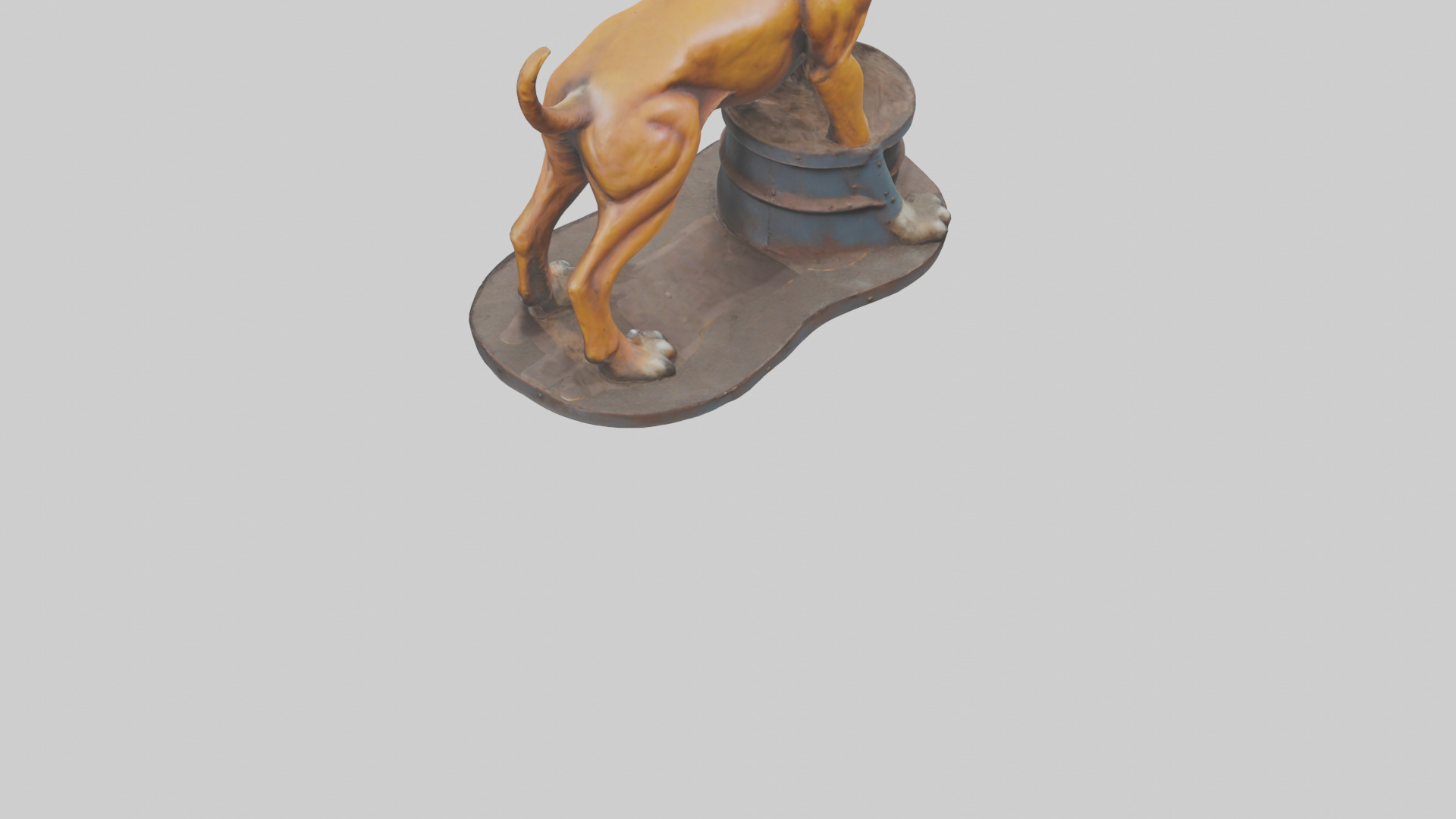 Junkyard Dog statue model Low-poly 3D model_5
