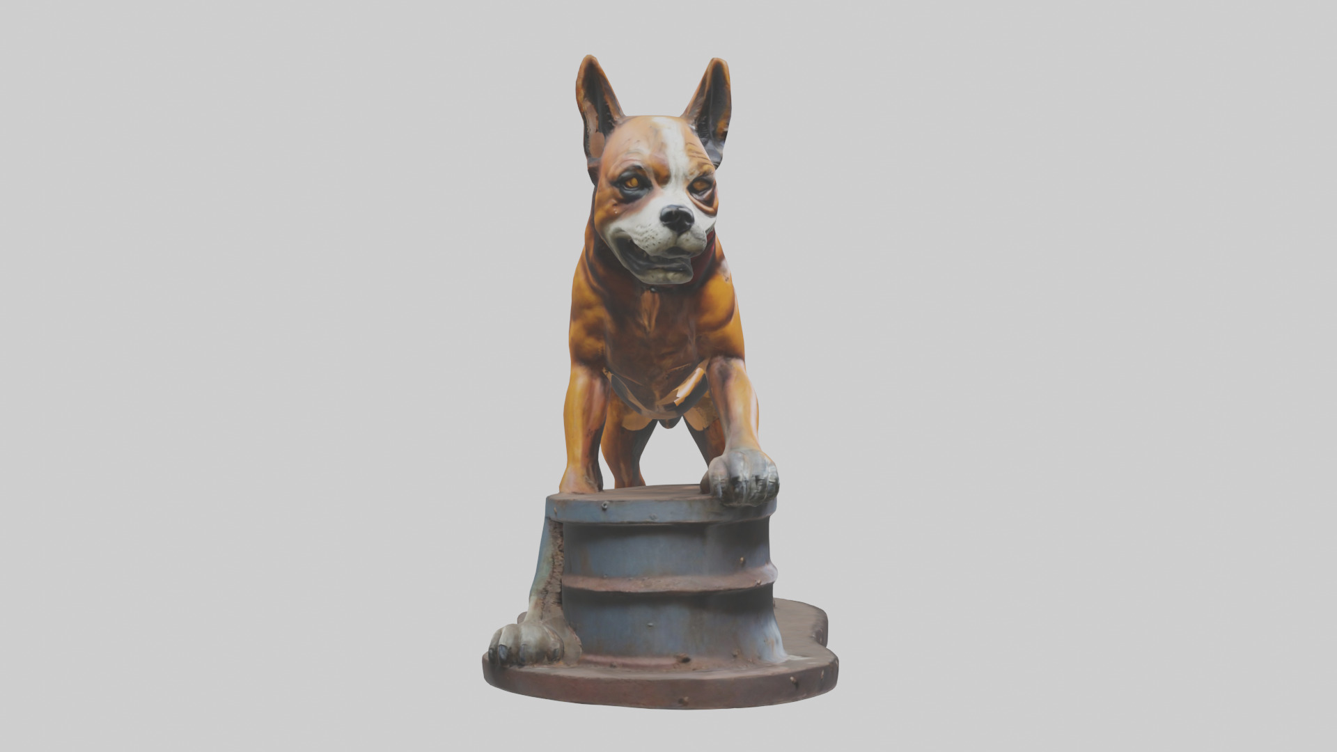Junkyard Dog statue model Low-poly 3D model_13