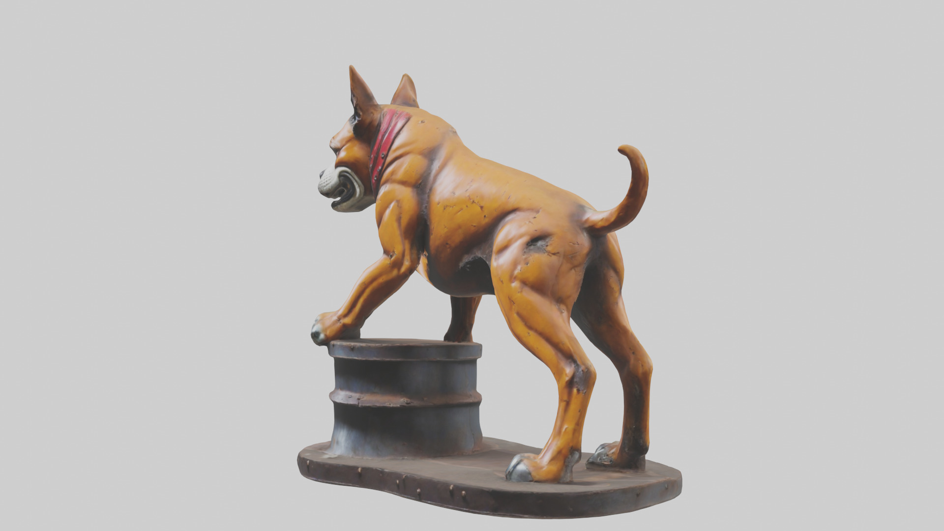 Junkyard Dog statue model Low-poly 3D model_10