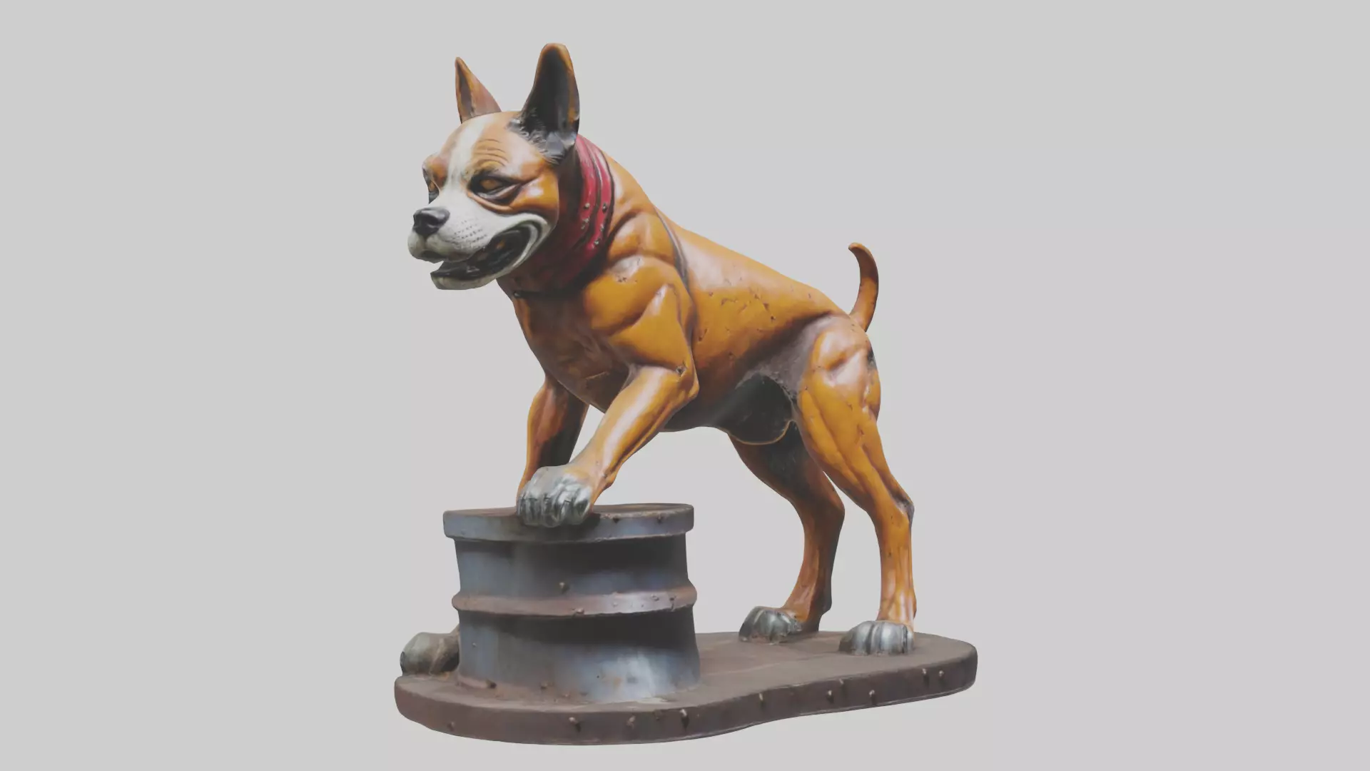 Junkyard Dog statue model Low-poly 3D model_0