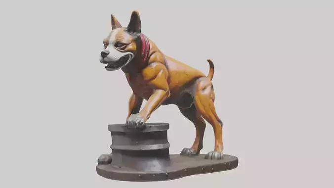 Junkyard Dog statue model Low-poly 3D model