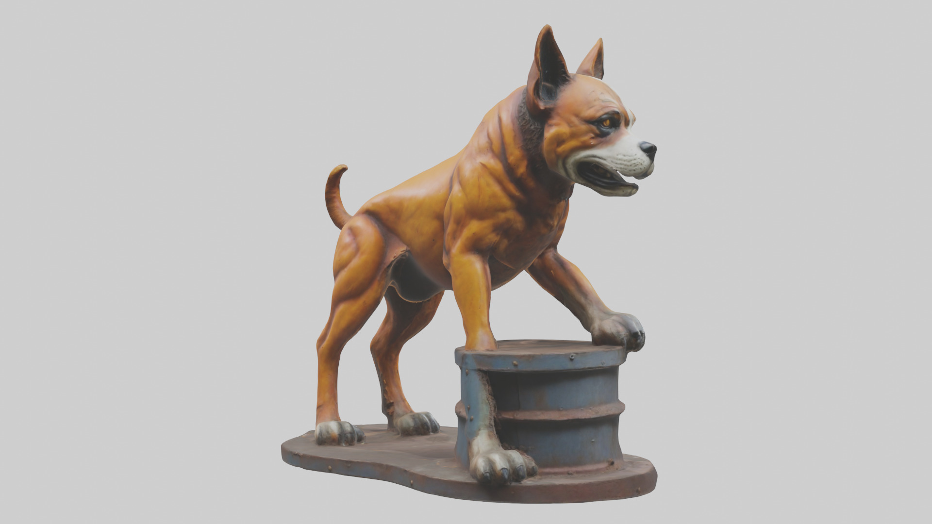 Junkyard Dog statue model Low-poly 3D model_4