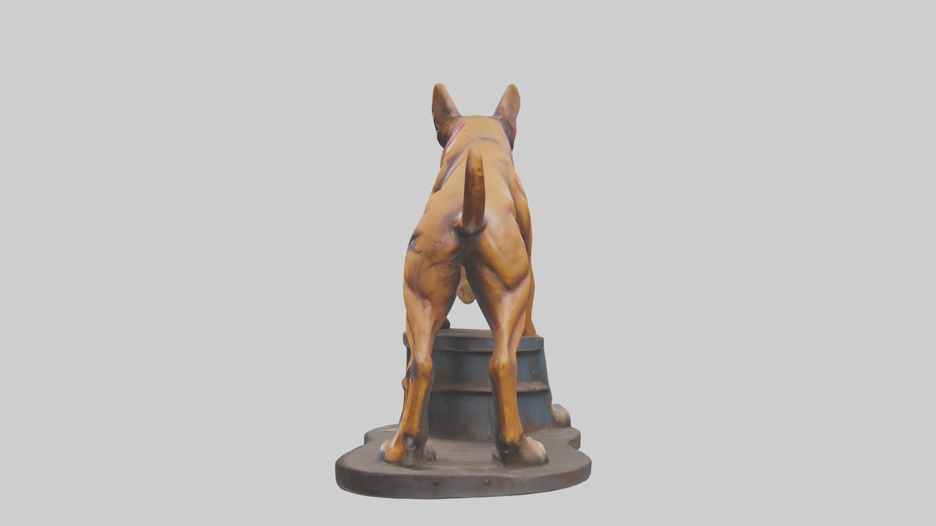 Junkyard Dog statue model Low-poly 3D model_12