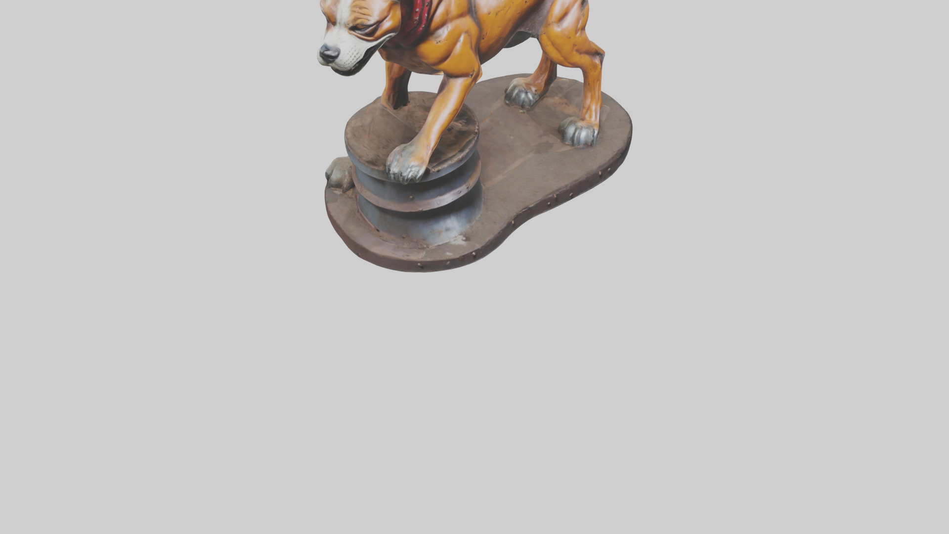Junkyard Dog statue model Low-poly 3D model_8