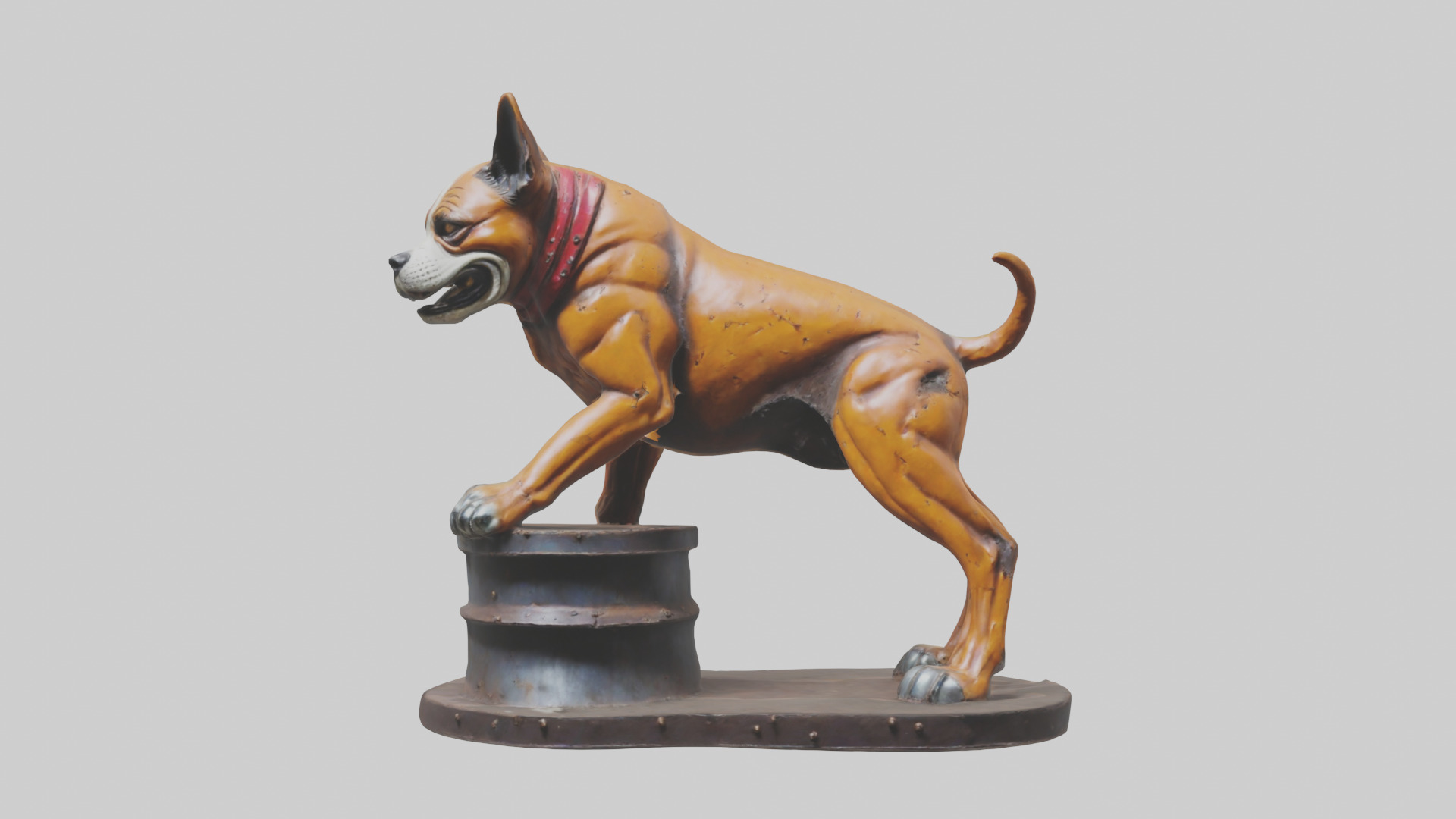 Junkyard Dog statue model Low-poly 3D model_1