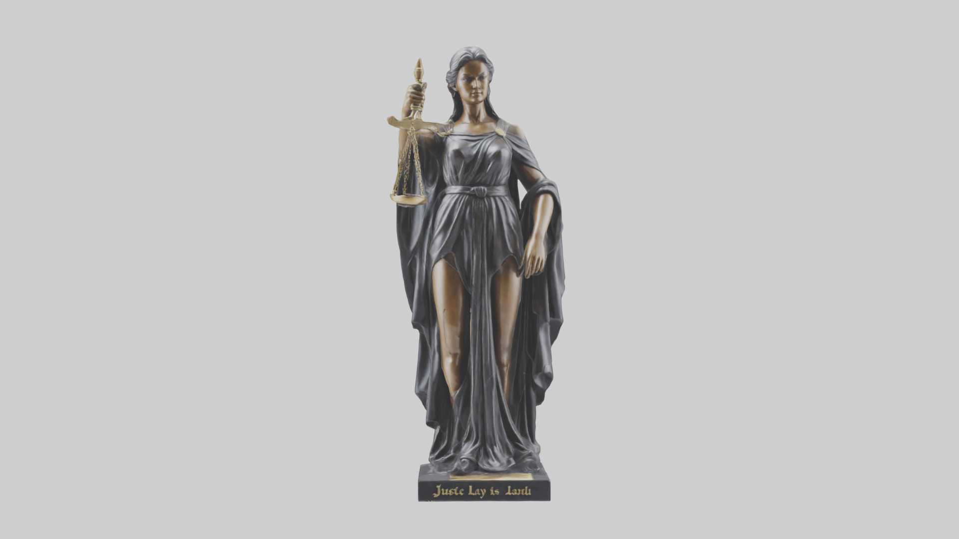 Justice Lady statue model 2 Low-poly 3D model_9