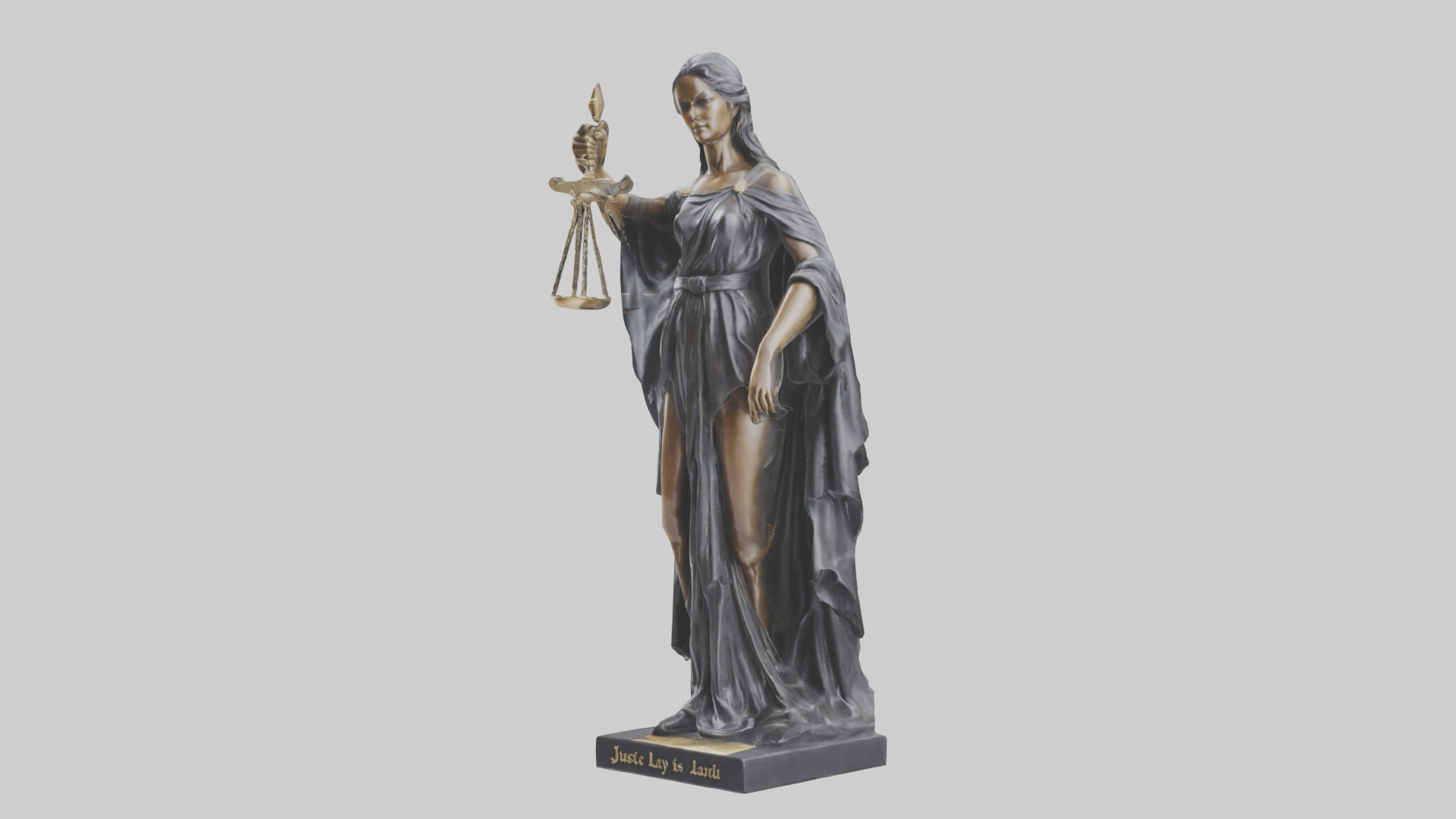 Justice Lady statue model 2 Low-poly 3D model_8