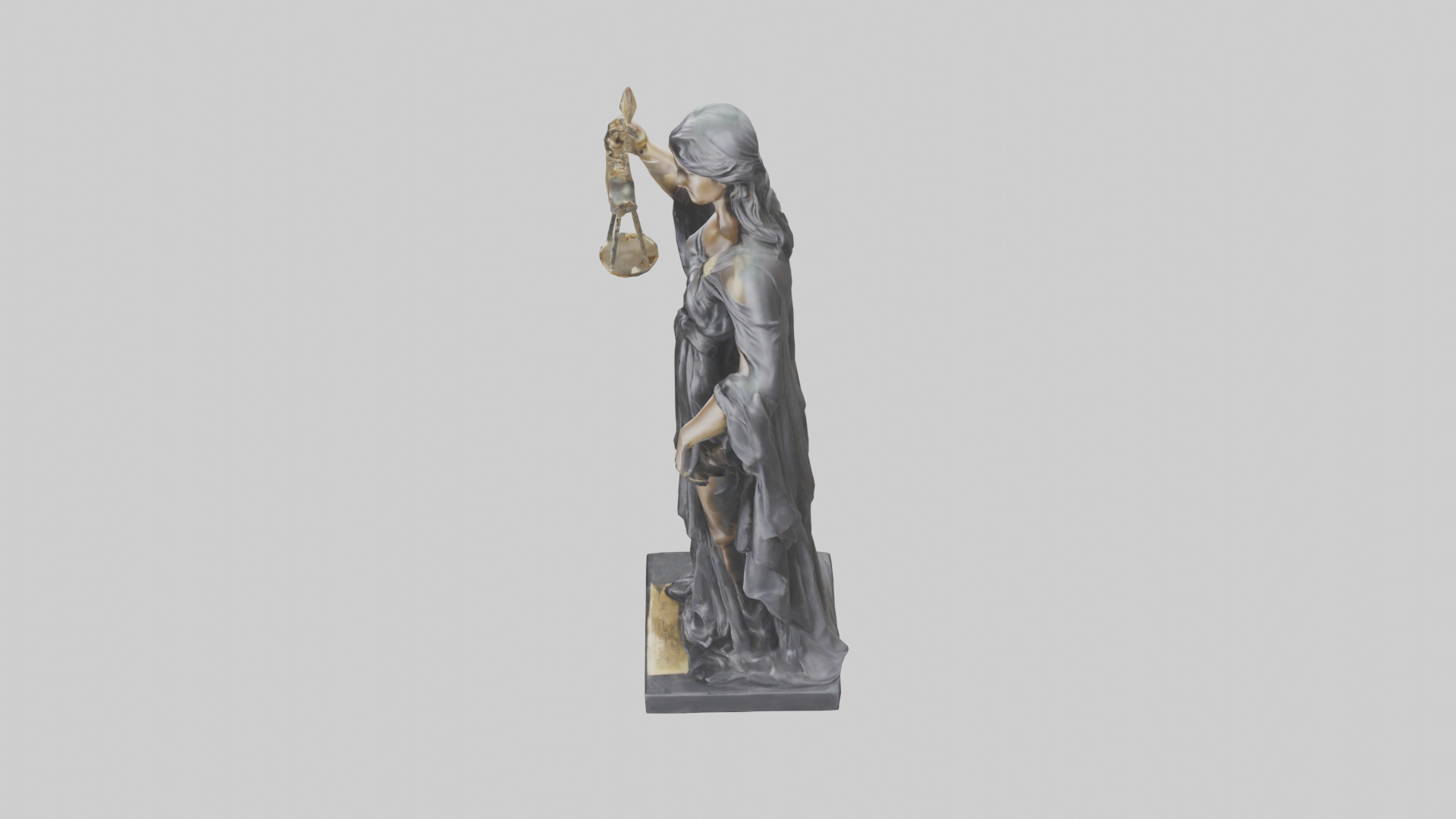 Justice Lady statue model 2 Low-poly 3D model_17