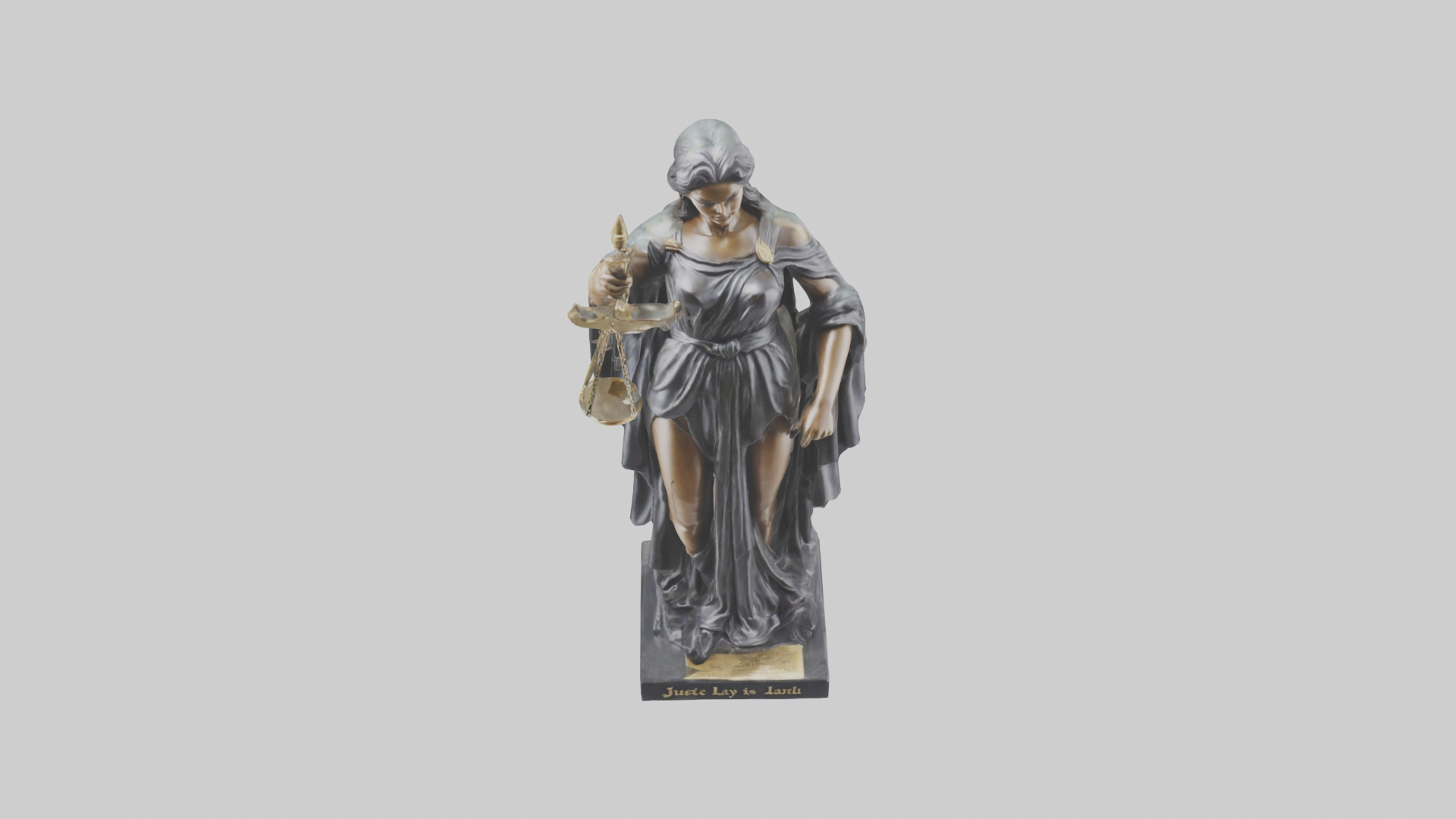 Justice Lady statue model 2 Low-poly 3D model_16
