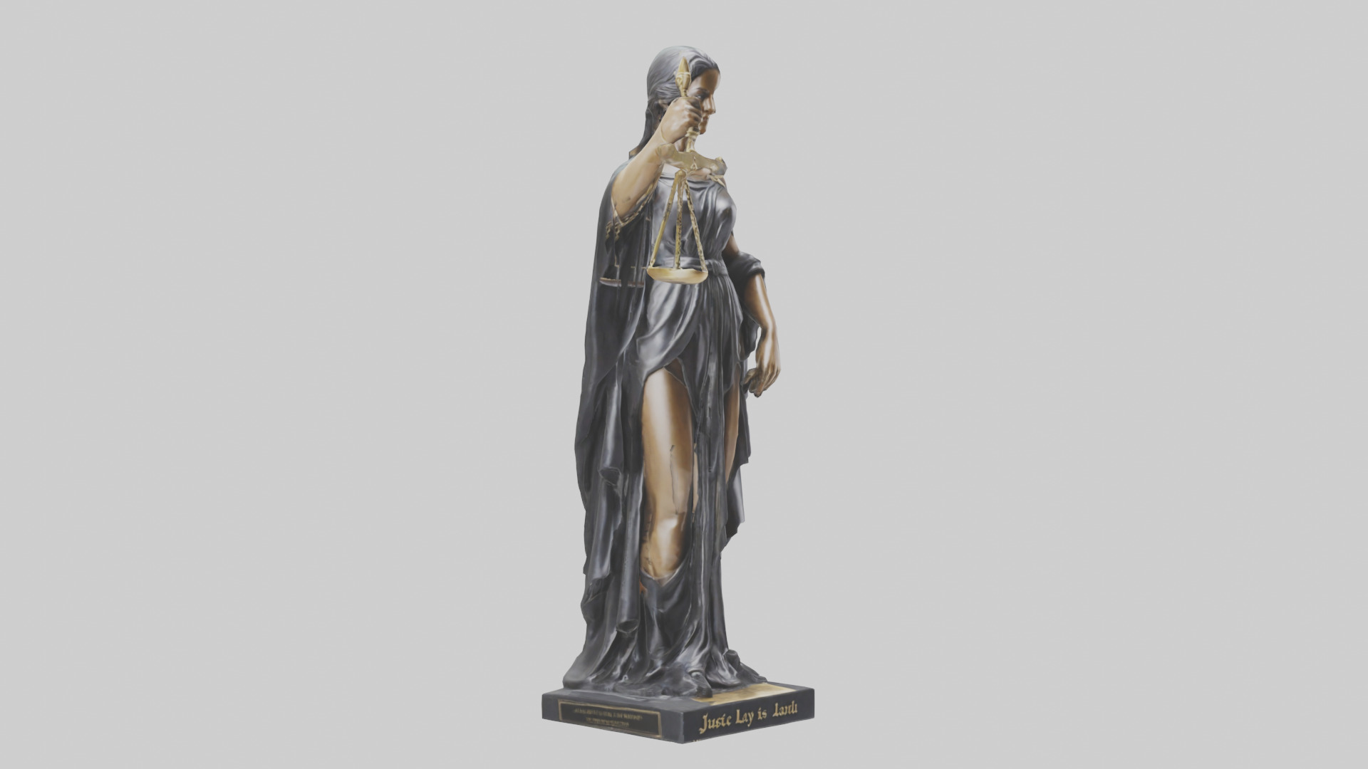 Justice Lady statue model 2 Low-poly 3D model_11