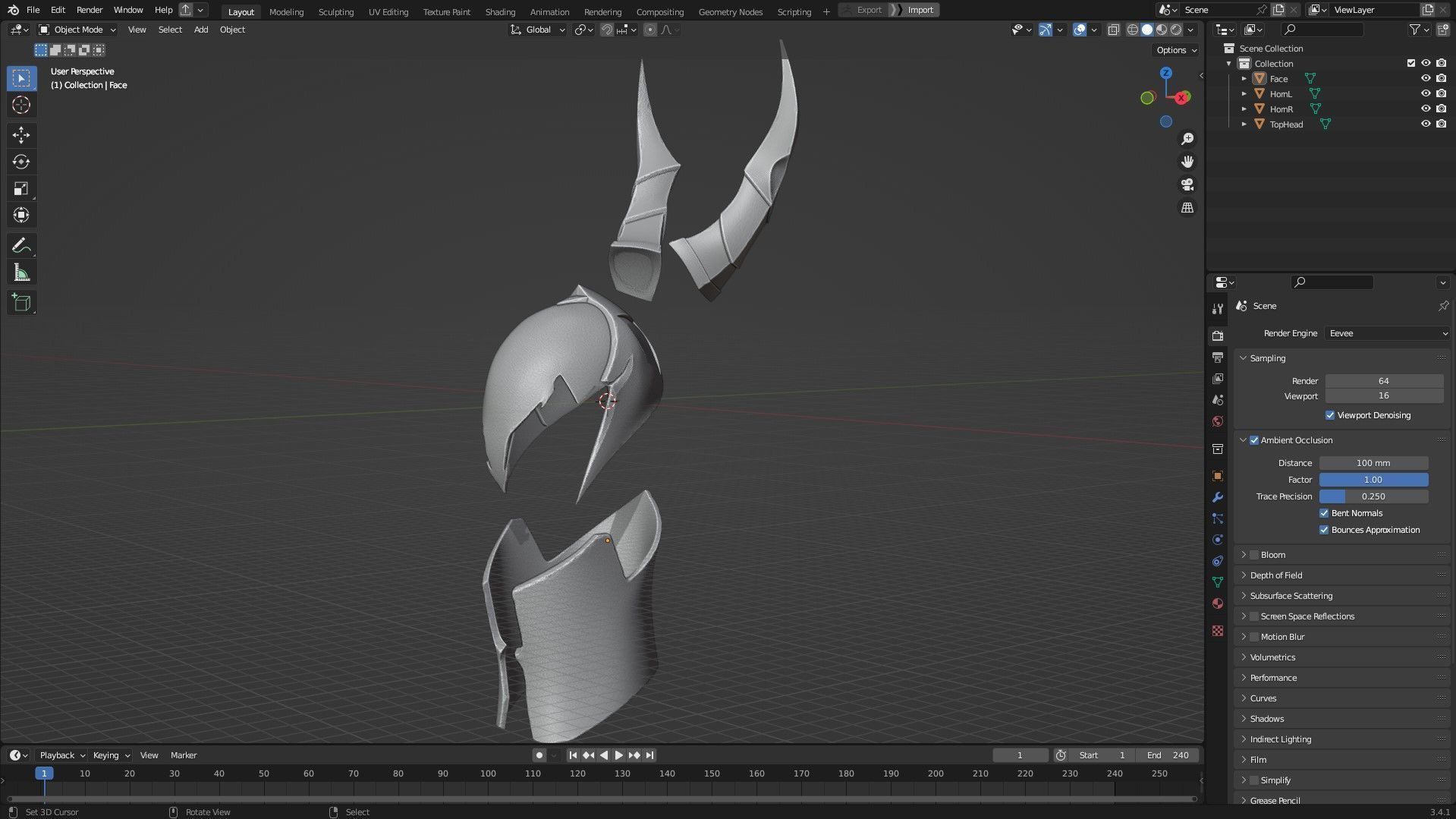 Dark Souls Black Knight Full Armor Halberd Shield for Cosplay 3D Model Collection_33