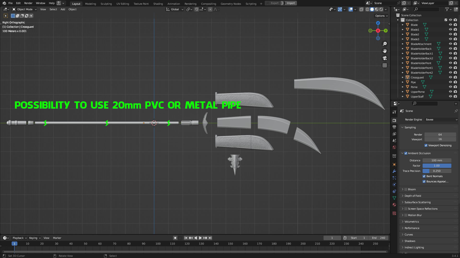 Dark Souls Black Knight Full Armor Halberd Shield for Cosplay 3D Model Collection_39