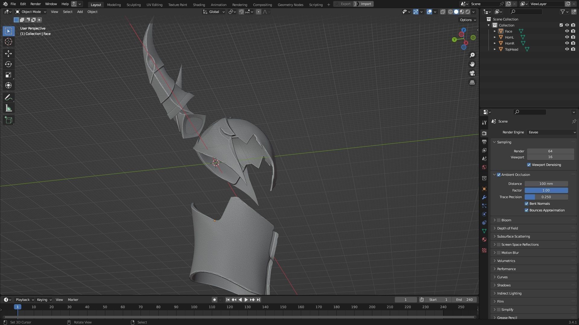 Dark Souls Black Knight Full Armor Halberd Shield for Cosplay 3D Model Collection_35