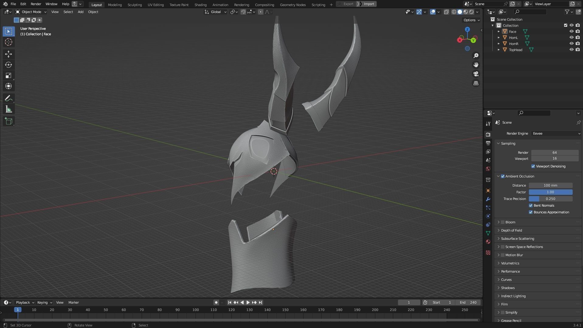 Dark Souls Black Knight Full Armor Halberd Shield for Cosplay 3D Model Collection_34