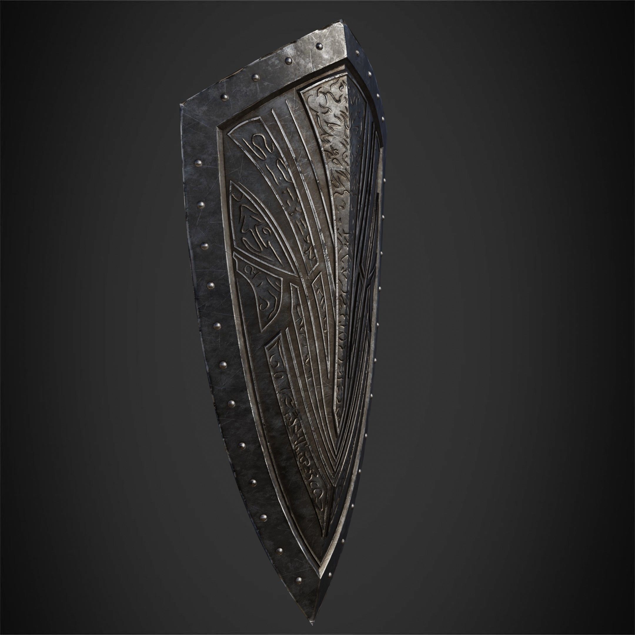 Dark Souls Black Knight Full Armor Halberd Shield for Cosplay 3D Model Collection_46