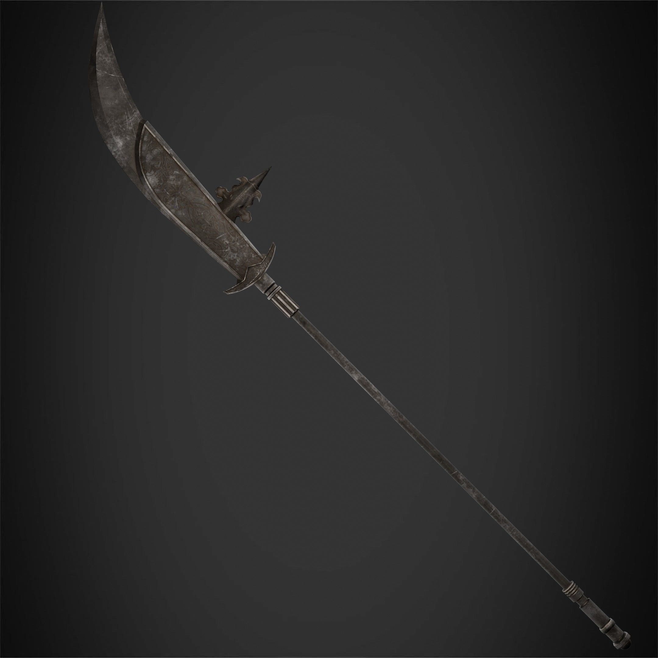 Dark Souls Black Knight Full Armor Halberd Shield for Cosplay 3D Model Collection_36