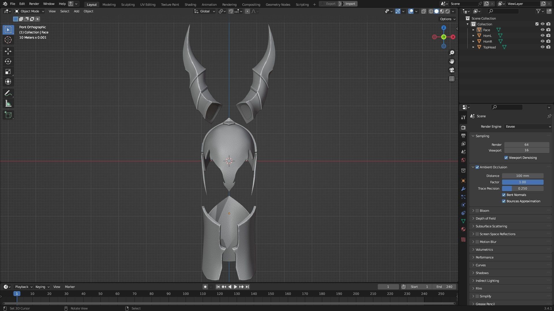 Dark Souls Black Knight Full Armor Halberd Shield for Cosplay 3D Model Collection_32