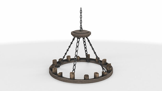 pendant light wagon wheel candle 3D model