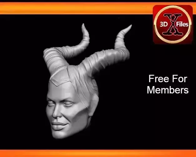 Maleficent Disney Villian Head Sculpt - 3D Print File STL