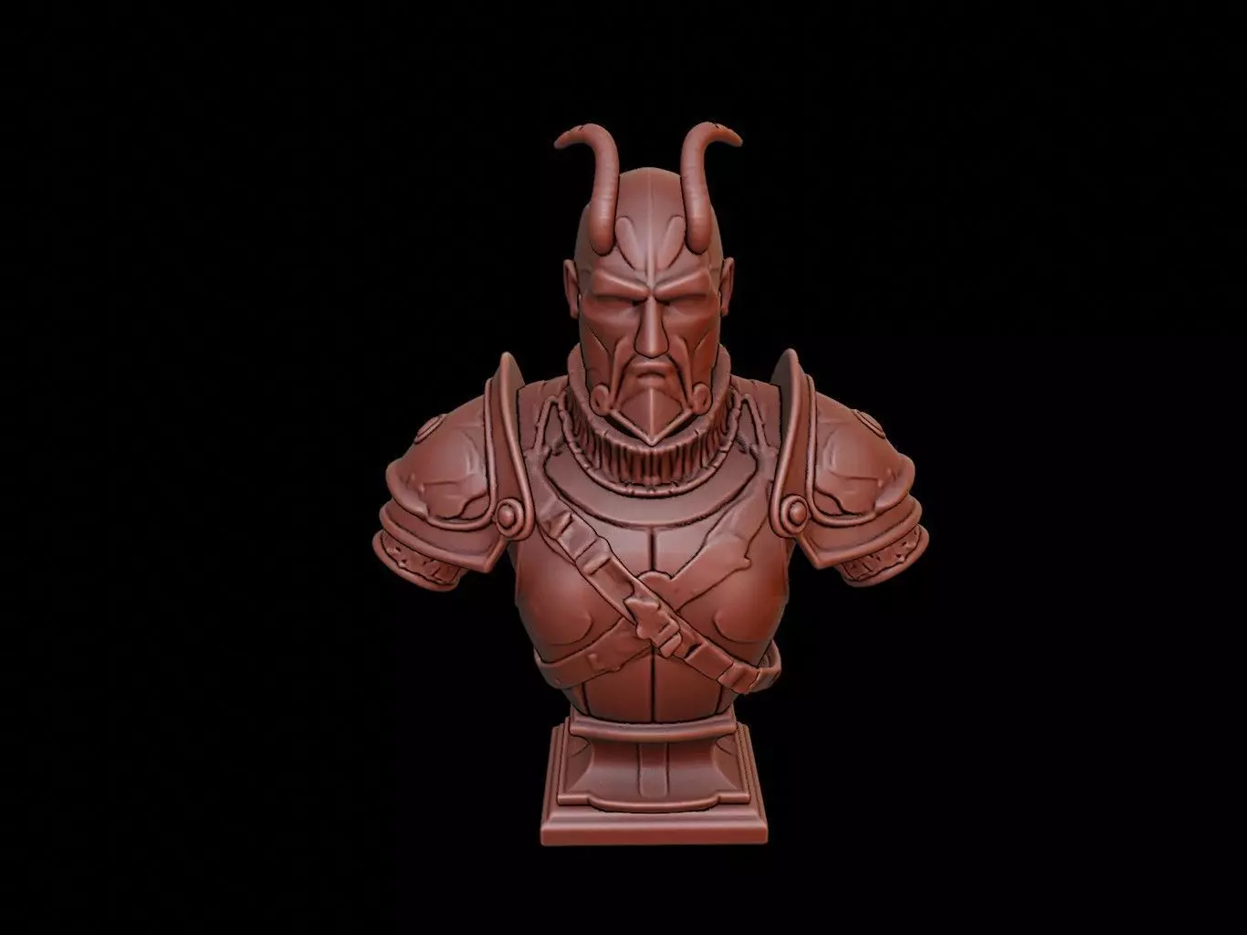 Armored Infernal Beast Bust 3D print model