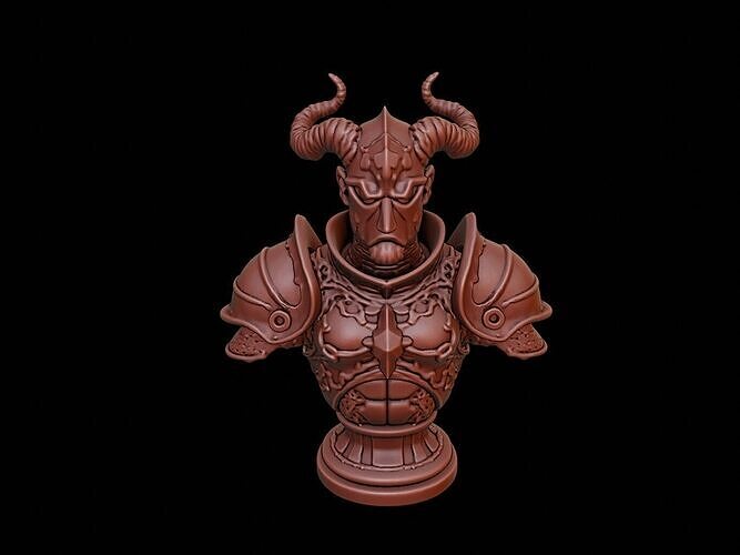 Armored Infernal Beast Bust 3D print model