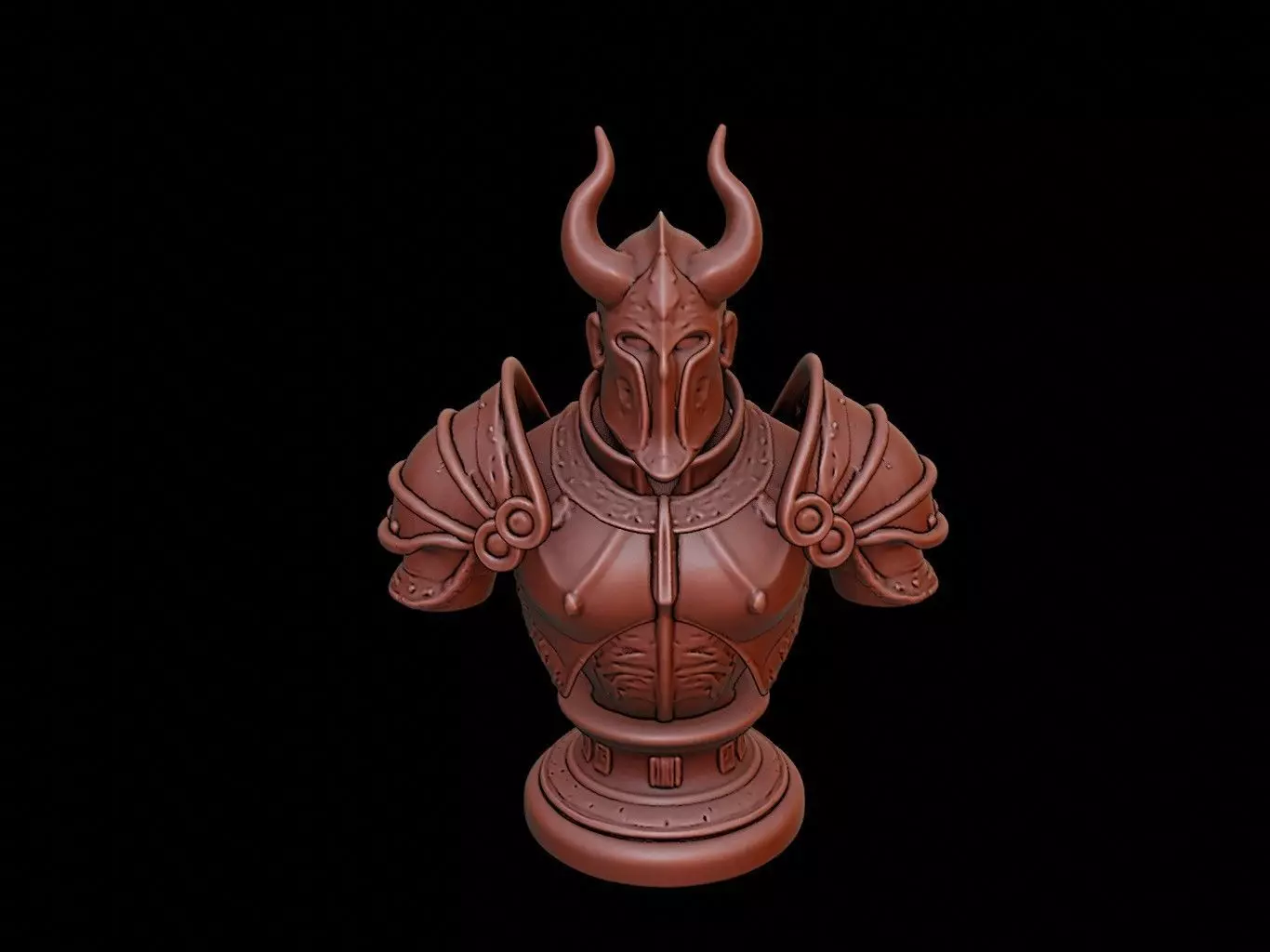 Armored Infernal Beast Bust 3D print model_0