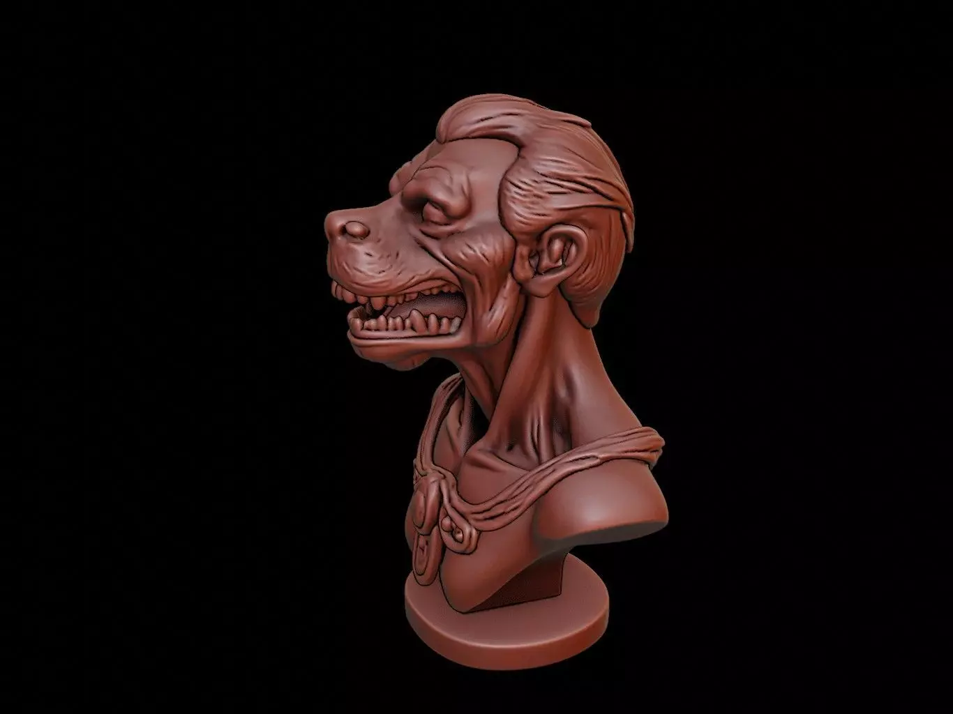 Baku Beast Bust 3D print model_0