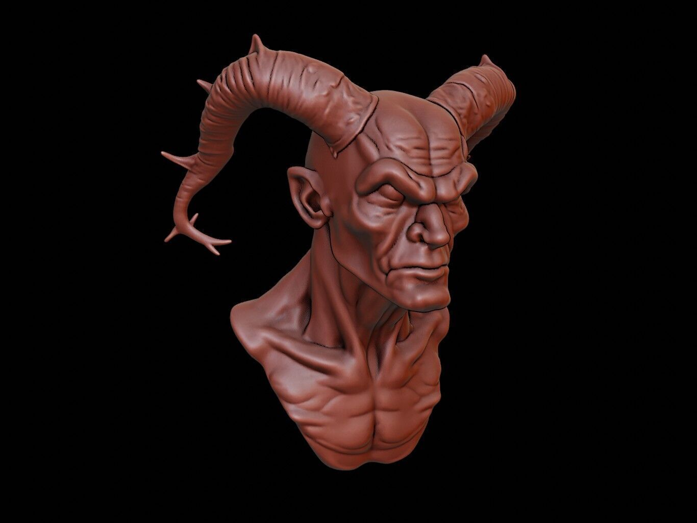 Banshee Beast Bust 3D print model_2