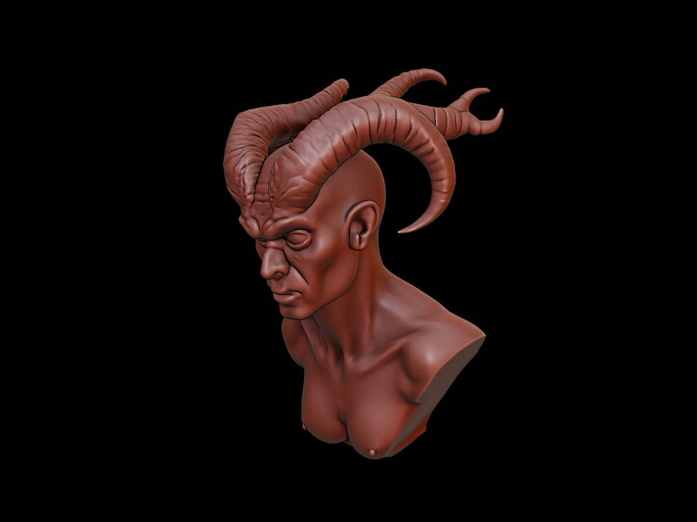 Banshee Beast Bust 3D print model_1