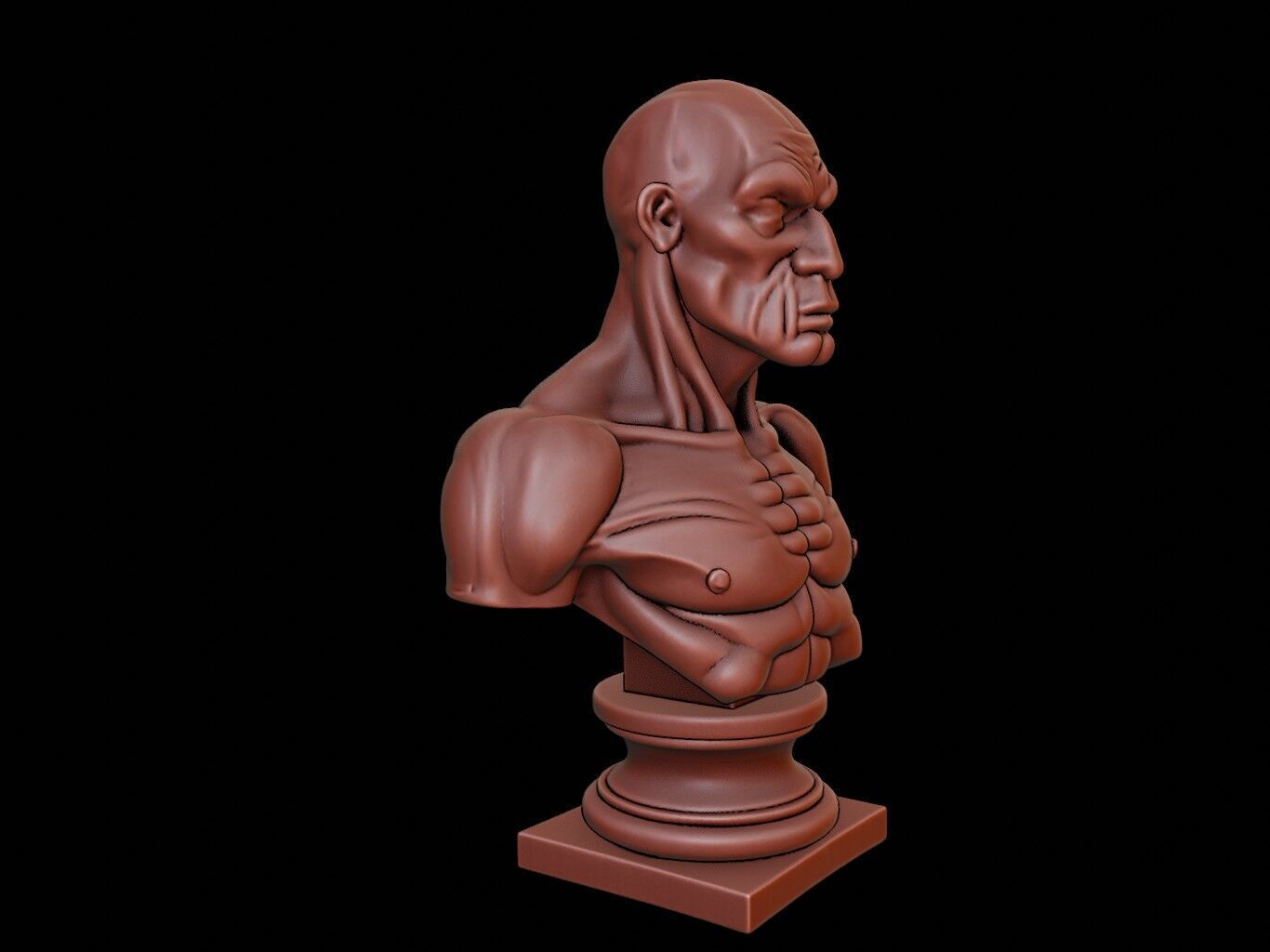 Basilisk Beast Bust 3D print model_2