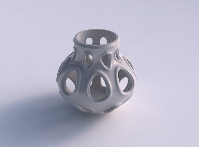 Vase curved with smooth cuts and extruded edges around it squ... 3D print model