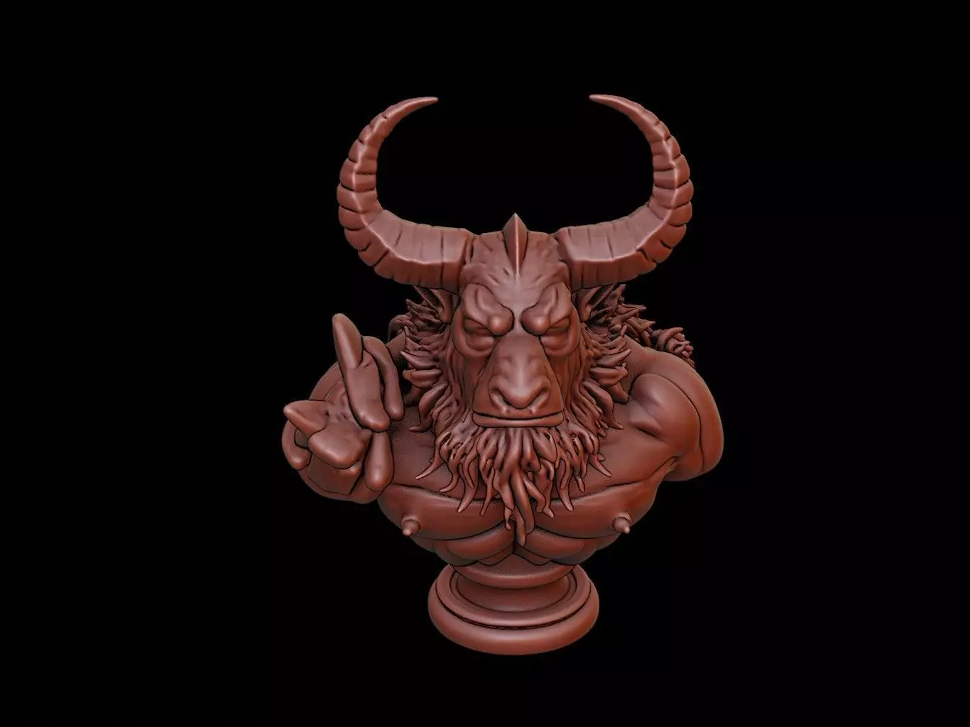 Behemoth Beast Bust 3D print model_0
