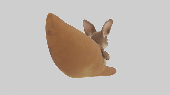 Kangaroo joey in pouch model Low-poly 3D model 2