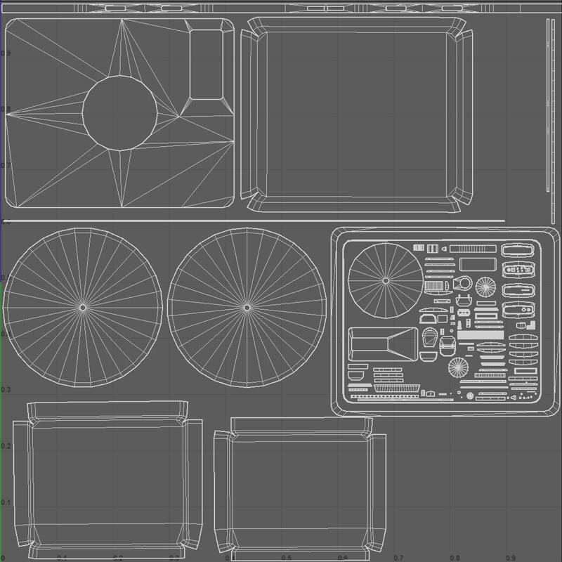 Vinyl player Low-poly 3D model_7
