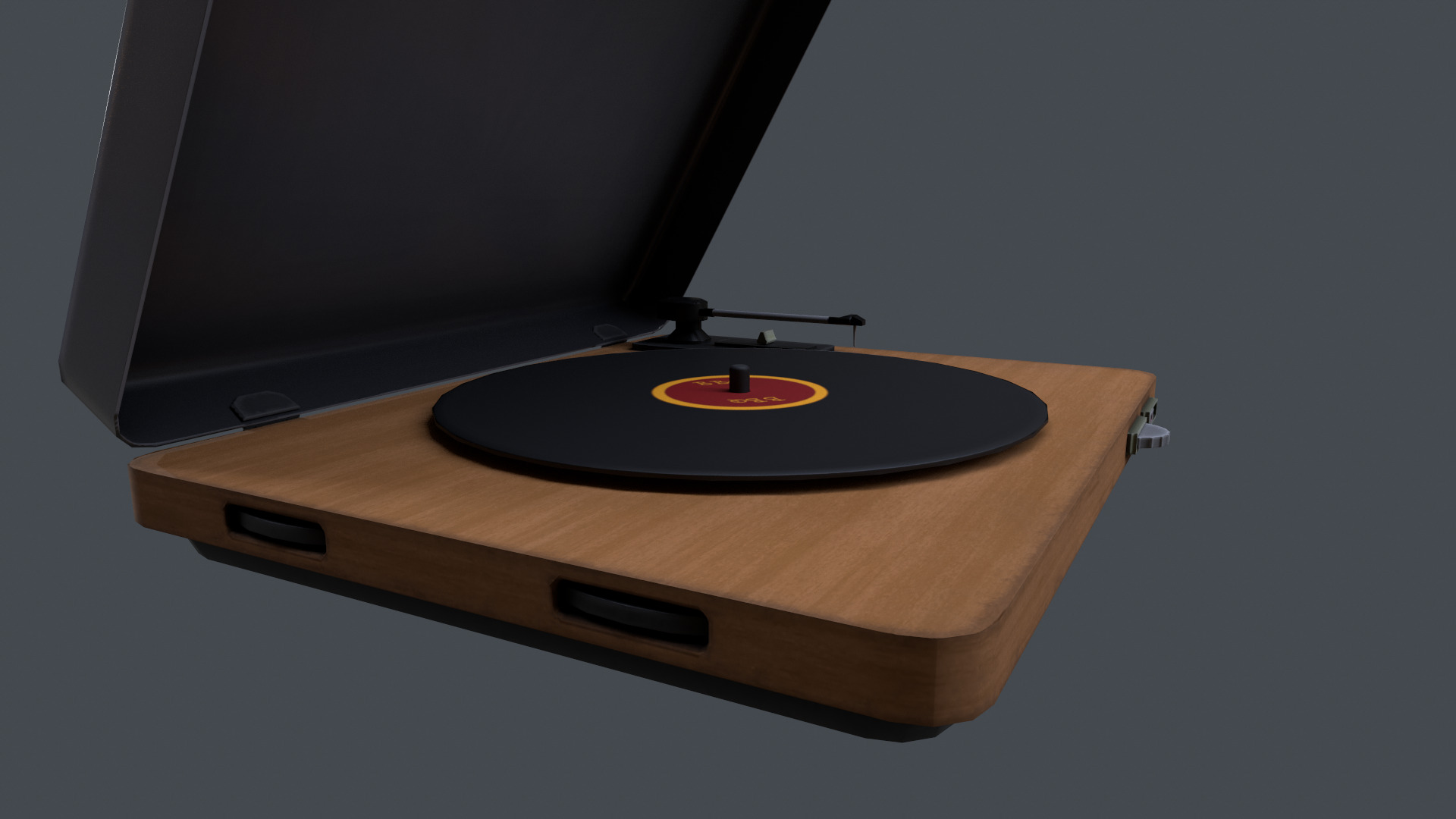 Vinyl player Low-poly 3D model_4