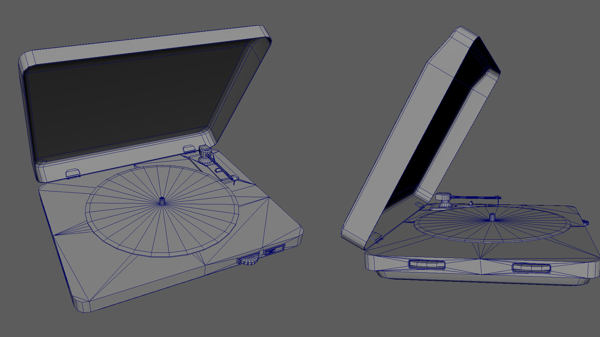 Vinyl player Low-poly 3D model_8