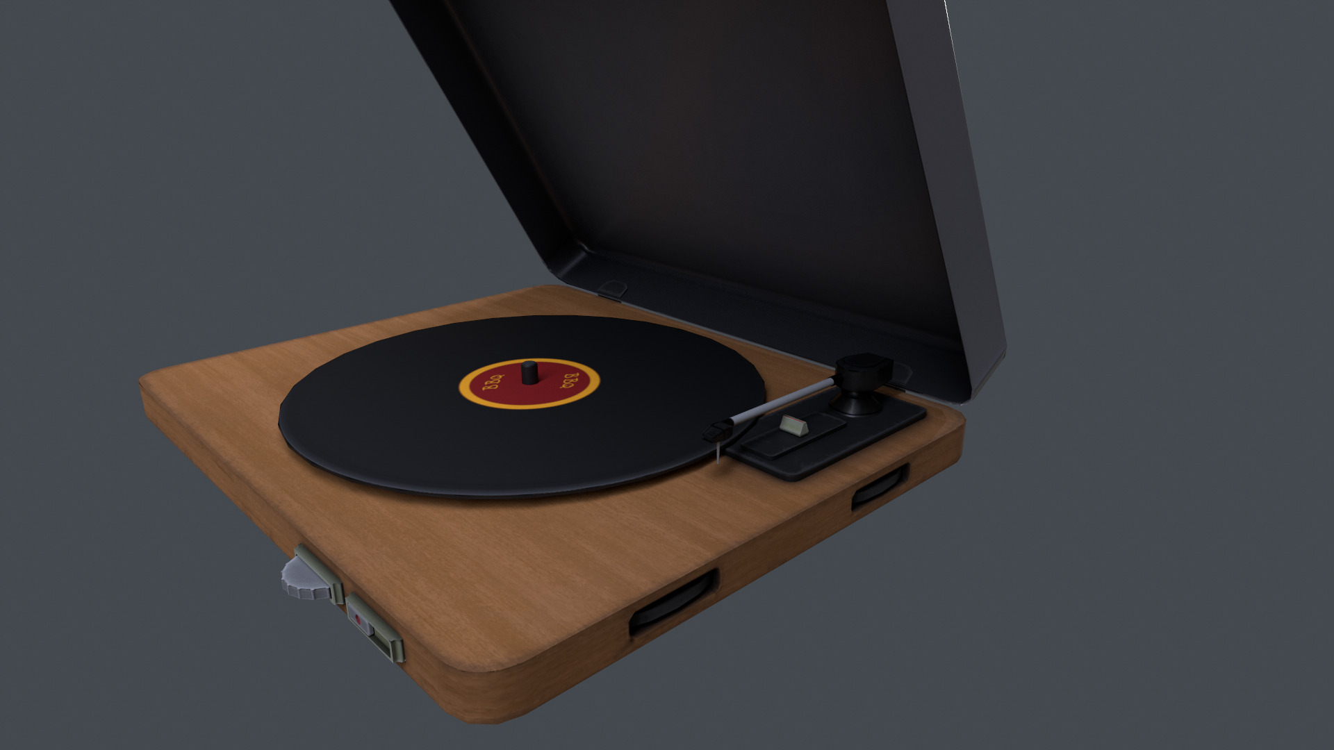 Vinyl player Low-poly 3D model_2