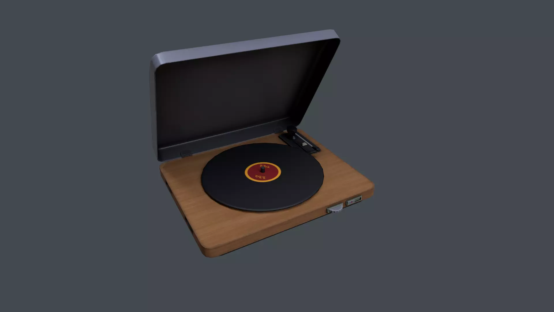 Vinyl player Low-poly 3D model_0