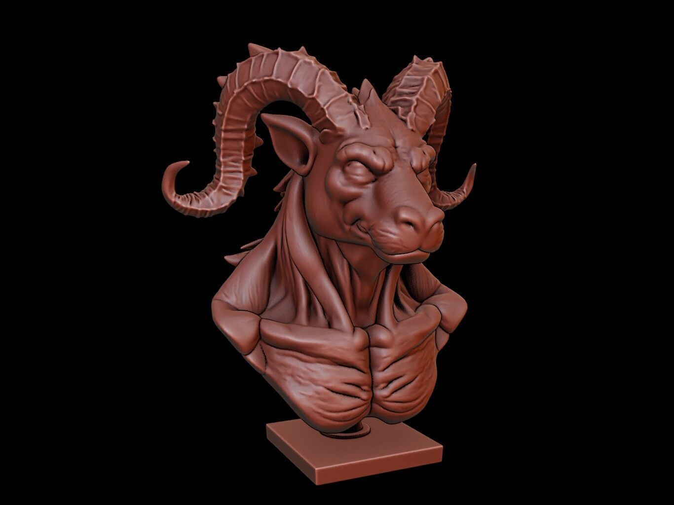 Cerberus Beast Bust 3D print model_2