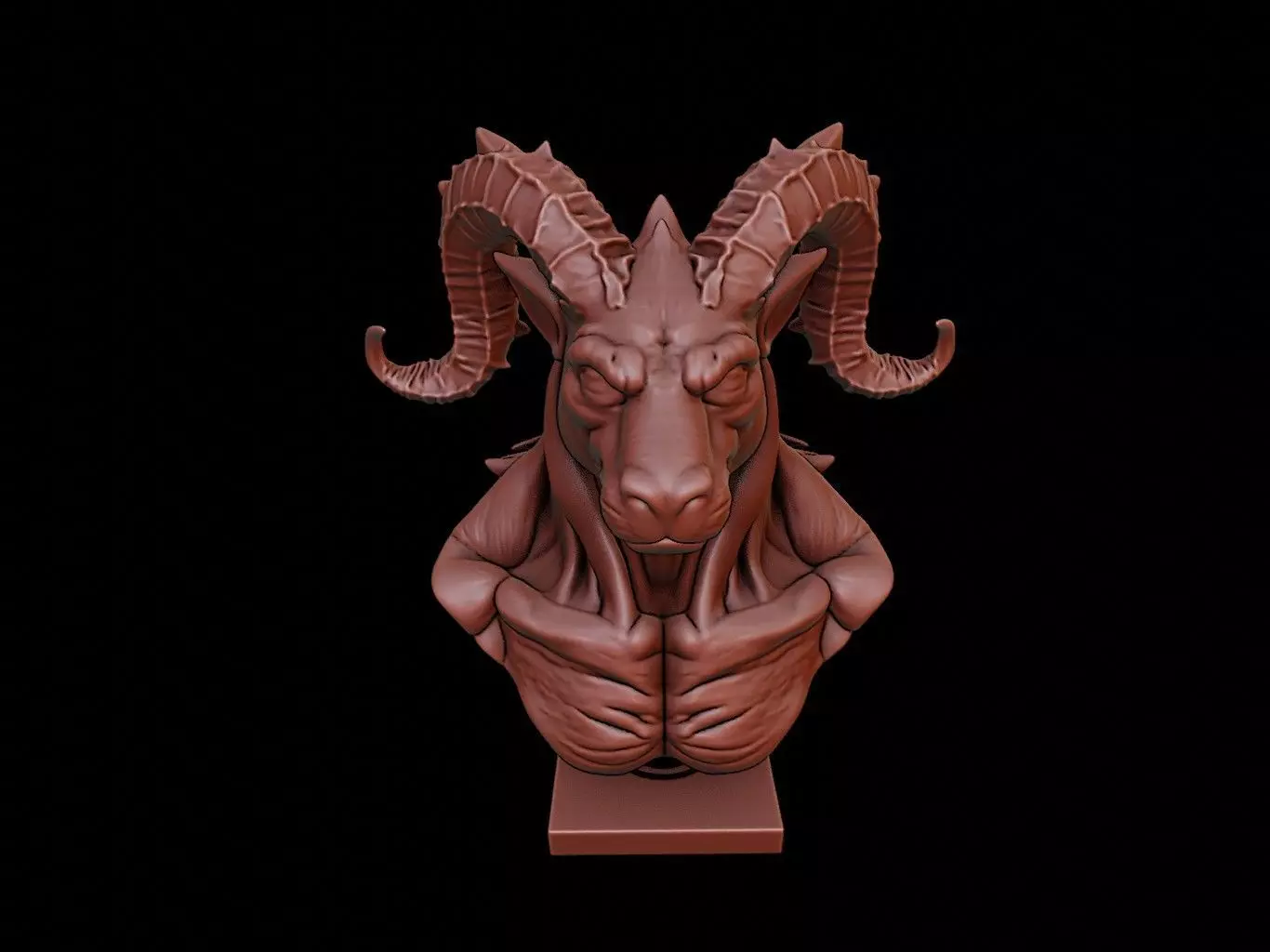 Cerberus Beast Bust 3D print model_0